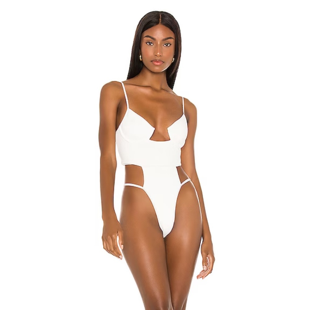 Michael Costello white swimsuit